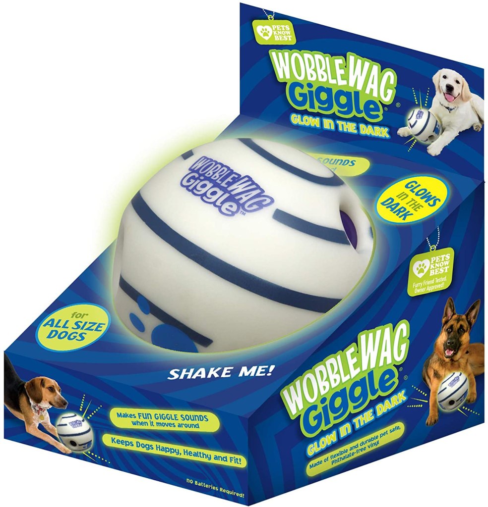 Wobble wag giggle glow in the dark interactive dog toy