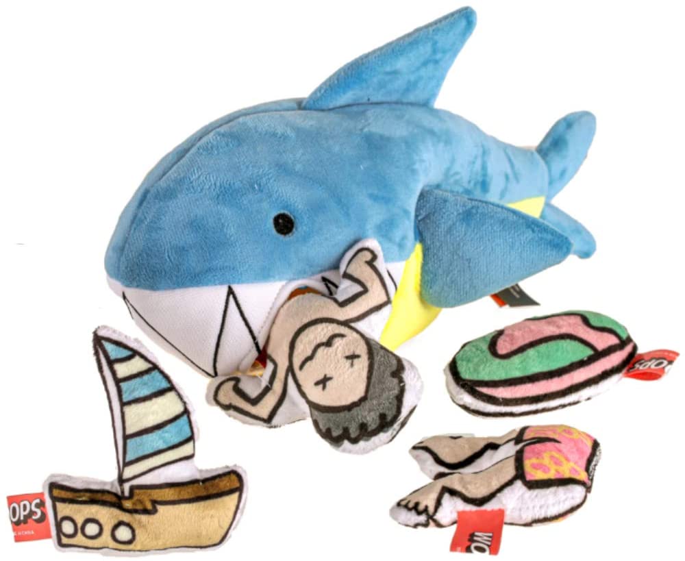 shark beach dog plush hide n seek